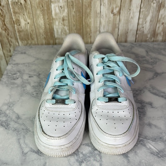 Nike 6y kids Air Force 1 White and Blue - Picture 6 of 8